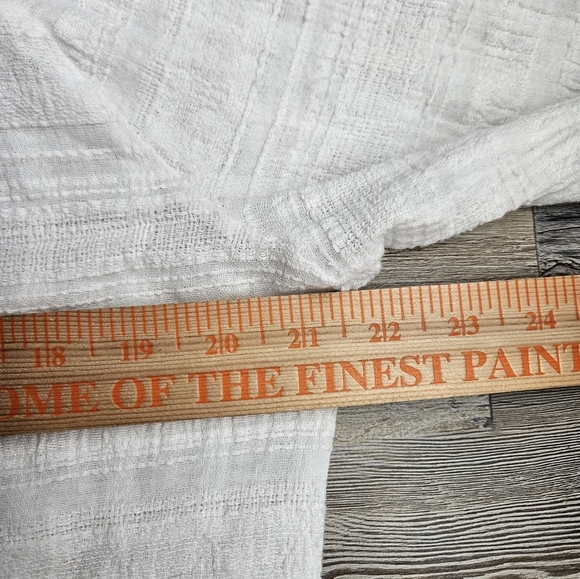 Show Me Your MuMu White Slub Cotton Blouse V-neck Medium - Picture 11 of 11